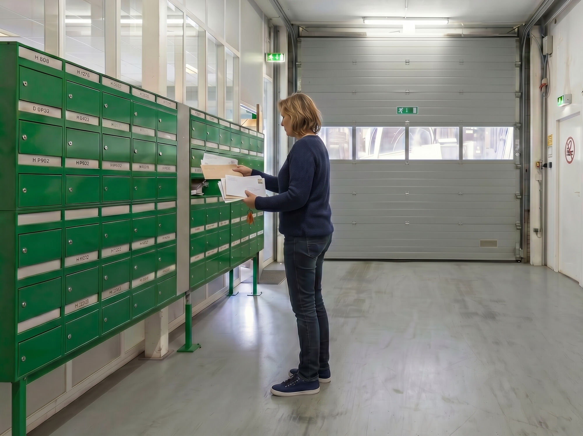 Postbus afbeelding met vrouw